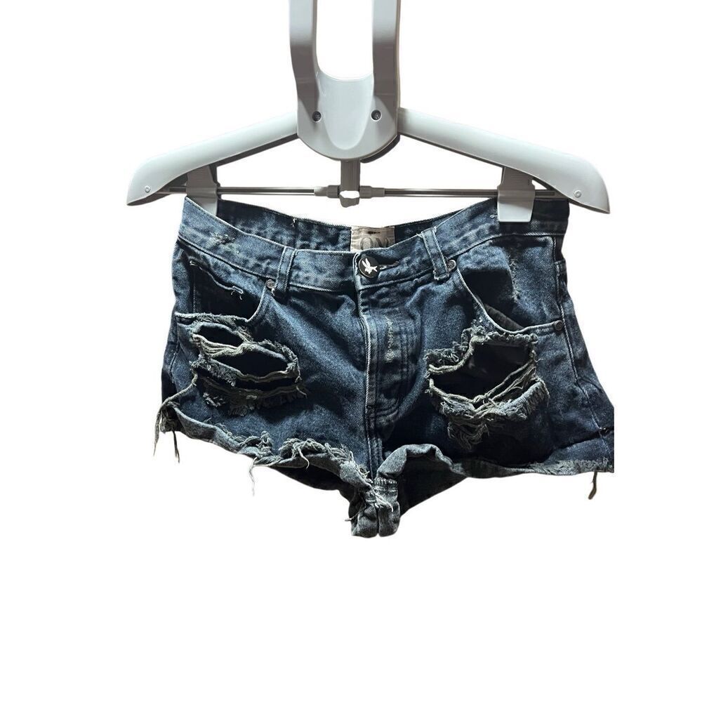 One by One teaspoon dark blue distressed shorts sz 27